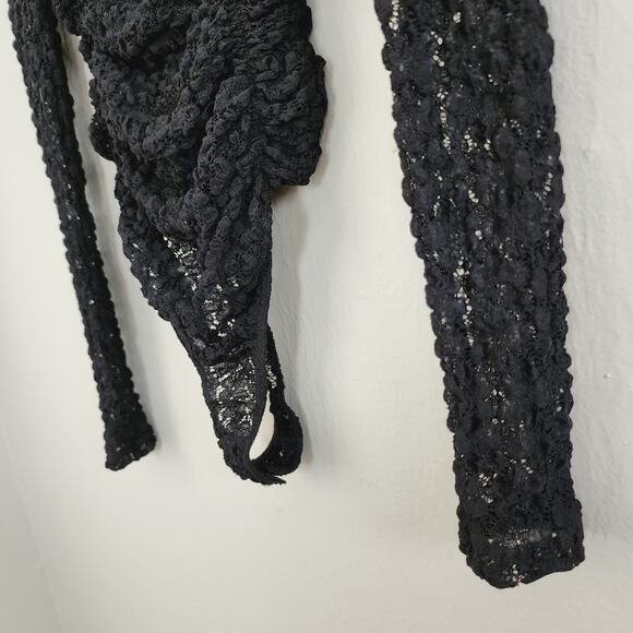 NEW Free People Intimately Free Black Lace Day and Night Long Sleeve Bodysuit - Picture 10 of 13